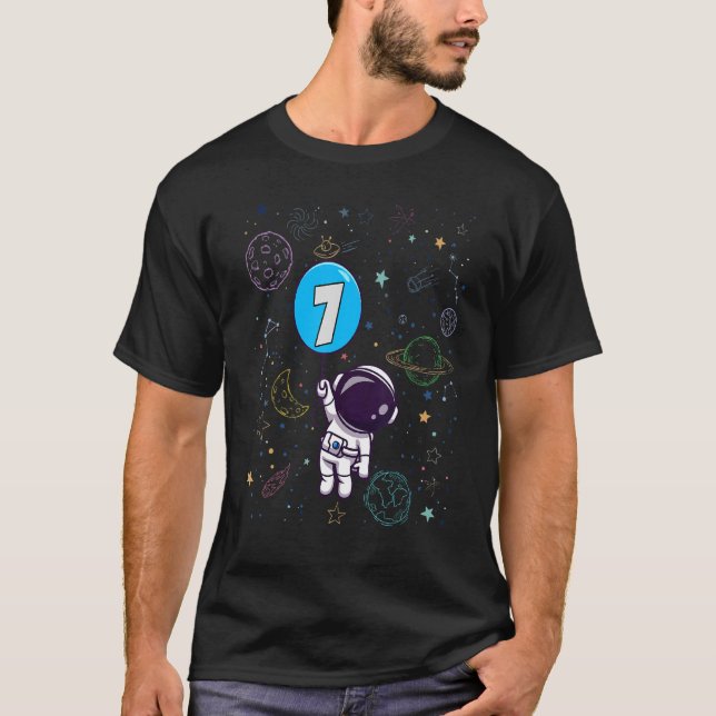 Camiseta 7 Astronauta de Astronauta de 7 Anos (Frente)
