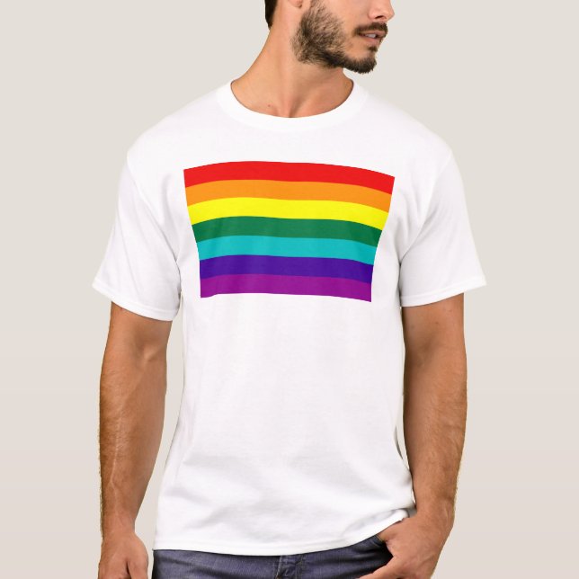 Camiseta 7 Bandeira do Orgulho gay Rainbow (Frente)