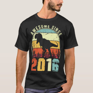 Camiseta 7 Bday Dinossaur 7 Anos Meninos Adoráveis Desde 2