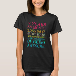Camiseta 7 Birthday 7 Birthday cita Nascimento de 7 Anos