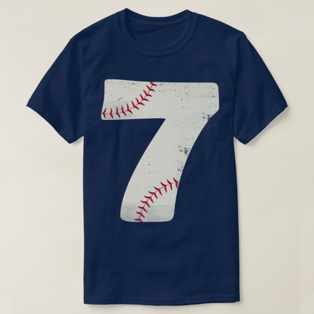 Camiseta 7 Birthday Baseball Boys Kids Sete Sétimo Presente (Frente do Design)