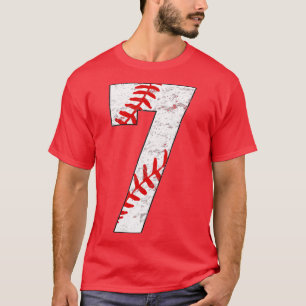 Camiseta 7 Birthday Baseball Grande Número Sete 7 Anos