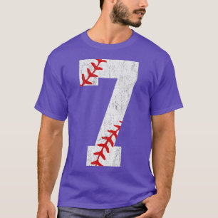 Camiseta 7 Birthday Baseball Grande Número Sete 7 Anos