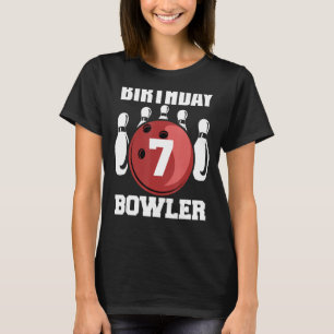 Camiseta 7 Birthday Bowler, 7 Anos, Crianças de Boliche Jog