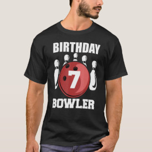 Camiseta 7 Birthday Bowler, 7 Anos, Crianças de Boliche Jog