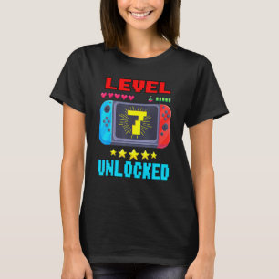 Camiseta 7 Birthday Boy Level 7 Unlocked Video Gamer Birt