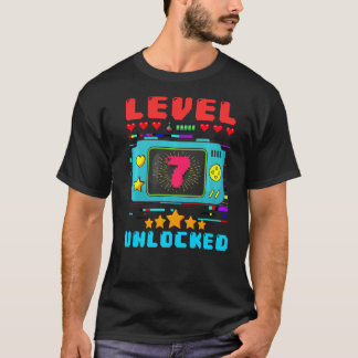 Camiseta 7 Birthday Boy Level 7 Unlocked Video Gamer Birt