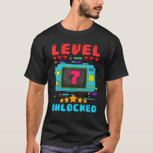 Camiseta 7 Birthday Boy Level 7 Unlocked Video Gamer Birt