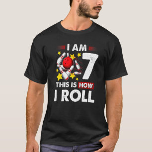 Camiseta 7 Birthday Boys Boliche É Assim Que Eu Rolo 7 Anos