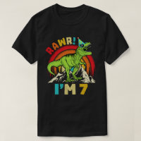 7 Birthday Dinossaur T Rex Rawr Eu tenho 7 anos pa