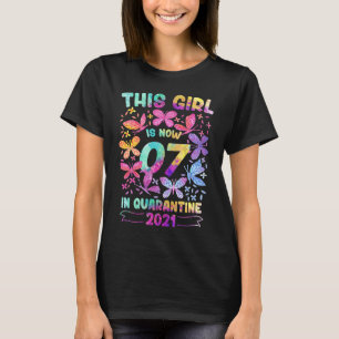 Camiseta 7 Birthday for Girls Quarantine Tie Dye 2021 Gif