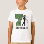 Camiseta 7 Birthday Gift Golf Player de 7 anos<br><div class="desc">Perfeito para a 7 de um jogador de golfe de sete anos,  que comemora seu sétimo aniversário. Bonito presente de sétimo aniversário para um jogador de golfe de 7 anos,  que completou sete anos.</div>