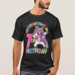 Camiseta 7 Birthday Girl Unicorn Dabbing Party Bonito Kid<br><div class="desc">7 Birthday Girl Unicorbbing Party Bonito Kids</div>