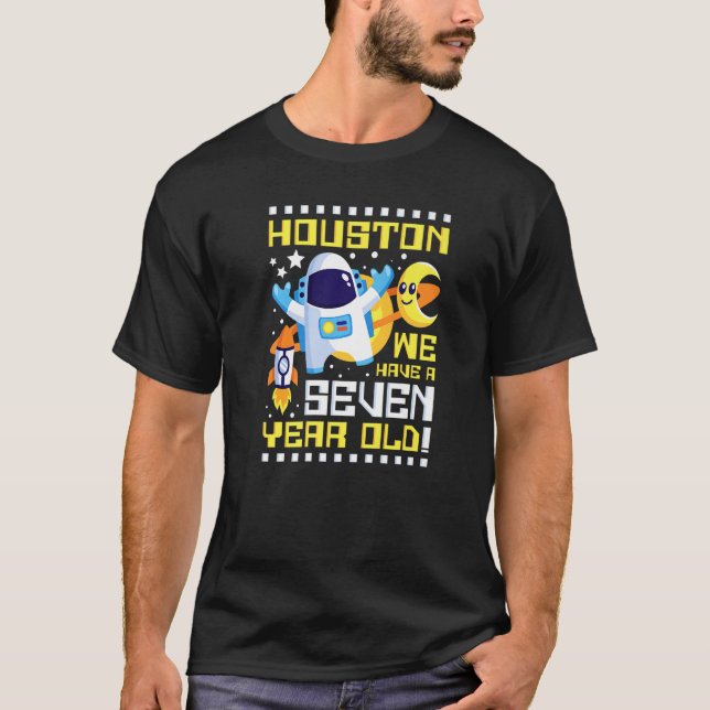 Camiseta 7 Birthday Houston Temos Um Astr De Sete Anos (Frente)