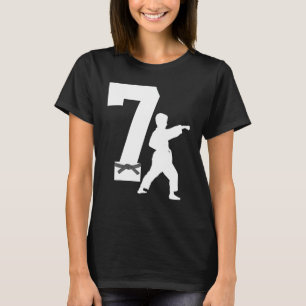 Camiseta 7 Birthday Karate Taekwondo Crianças de 7 Anos