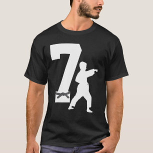 Camiseta 7 Birthday Karate Taekwondo Crianças de 7 Anos
