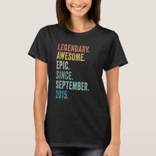 Camiseta 7 Birthday Legendary Epic Incrível Desde Setembro