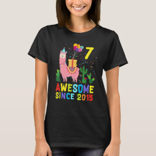 Camiseta 7 Birthday Llama Llamextraordinário desde 2015 7