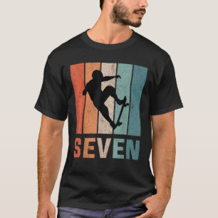 Camiseta 7 Birthday Retro Skateboard Skater Boys 7 Y