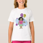 Camiseta 7 Birthday T-shirts<br><div class="desc">Garotas bonitas camisetas de 7, favores e presentes para garotas étnicas que completam 7 anos. Eu tenho 7 t-shirts e presentes para comemorar o seu aniversário de 7. Você pode personalizar estes aniversários de criança e presentes com seu nome, data de nascimento ou qualquer outro texto. Mude a cor de...</div>