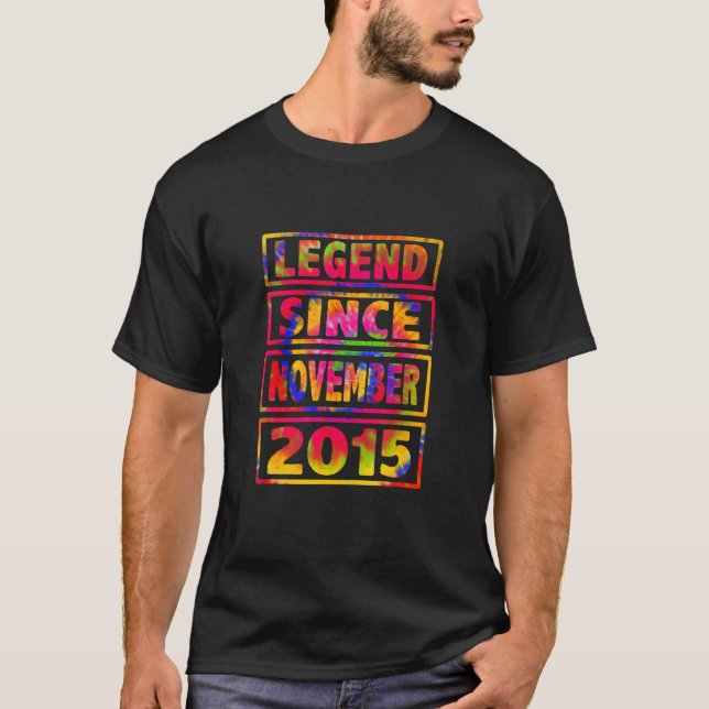 Camiseta 7 Birthday Tie Dye Legend Desde Novem (Frente)