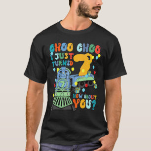 Camiseta 7 Birthday Train Party Choo Choo Choo I Turnou 7 C
