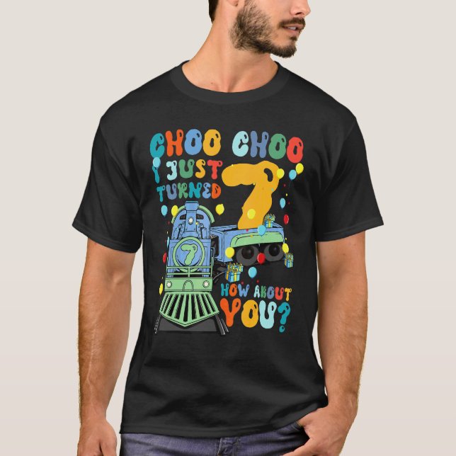 Camiseta 7 Birthday Train Party Choo Choo Choo I Turnou 7 C (Frente)
