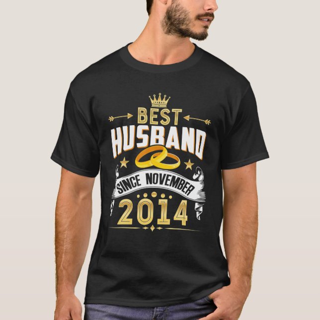 Camiseta 7 Casamento Aniversário Melhor Marido Desde 2014 (Frente)
