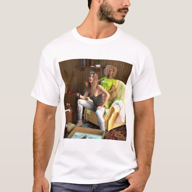 Camiseta 7 Colegas de Quarto Mortais Rerender 3Dvdnb - Impr (Frente)