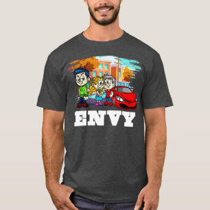 Camiseta 7 Cores Mortais Invejam Figurino de Halloween