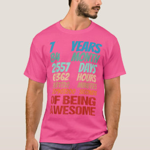 Camiseta 7 de 7 anos de idade Menina de 7 anos