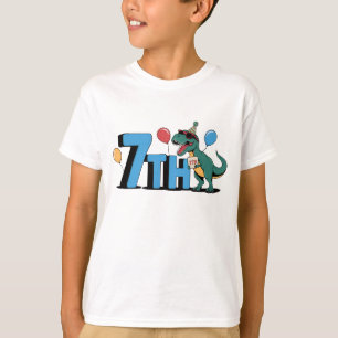 Camiseta 7 de aniversário com Dino