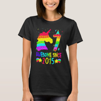 Camiseta 7 de Nascimento de Garota Unicorn de 7 anos Pop de