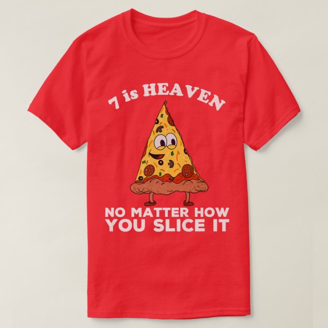 Camiseta 7 é Pizza de Aniversário de 7 Celestial Tema Engra (Frente do Design)