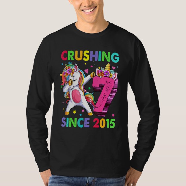 Camiseta 7 Esmagando Desde 2015 Dabbing Unicorn 7 Birth (Frente)