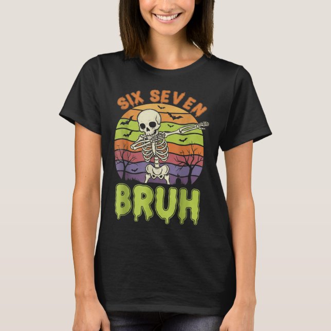 Camiseta 7 Esqueleto Seis Sete Números F (Frente)