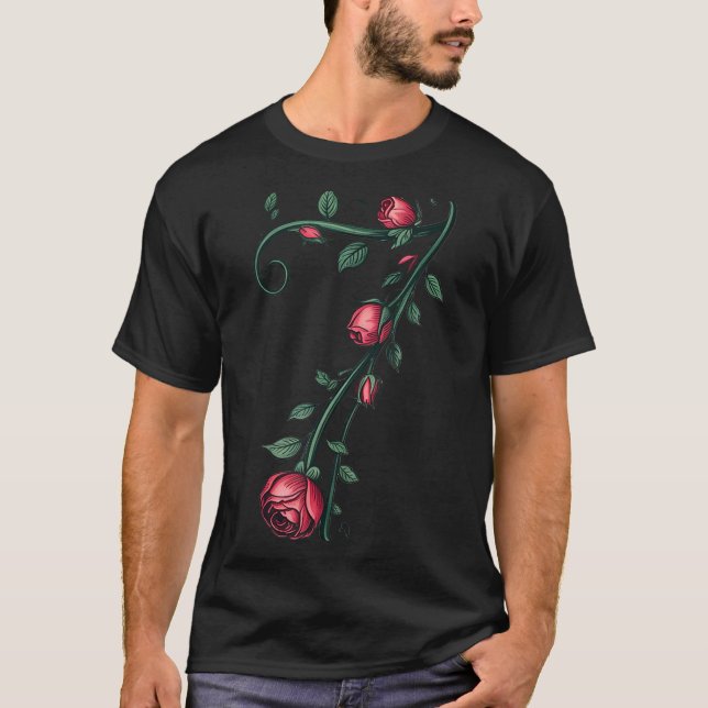 Camiseta 7 Floral 67 Rose Valentines Day Funny Love Matchin (Frente)