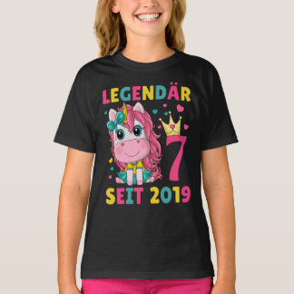 Camiseta 7. Geburtstag Mädchen Einhorn Legendär Seit 2019
