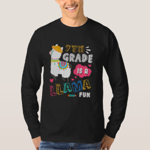 Camiseta 7 Grau É Uma Diversão Llama De Volta À Escola Para