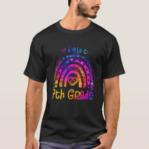Camiseta 7 Grau Leopard Rainbow Tie Dye Professor De Volta