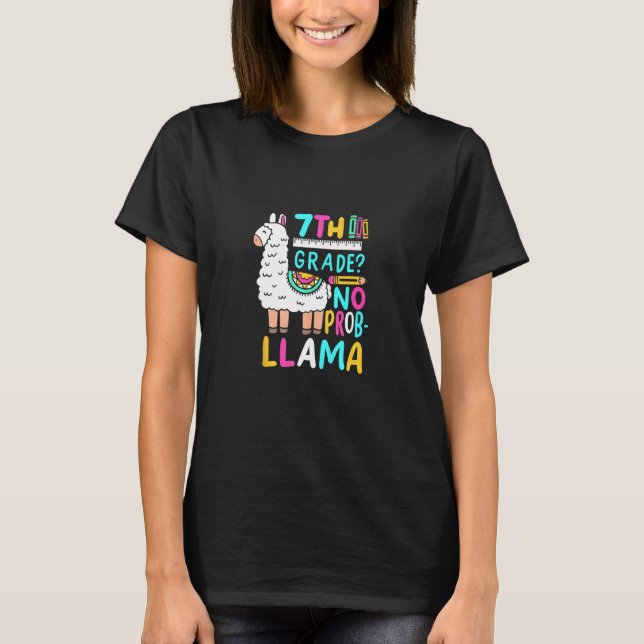 Camiseta 7 Grau Não Prob Llama Funny Sétimo Grau (Frente)