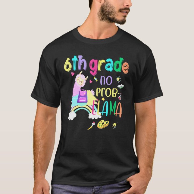 Camiseta 7 Grau Não Prob Llama Raparigas do Sétimo Grau (Frente)