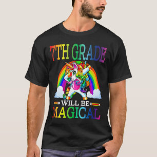 Camiseta 7 Grau Será Um Unicórnio Mágico De Volta À Escola