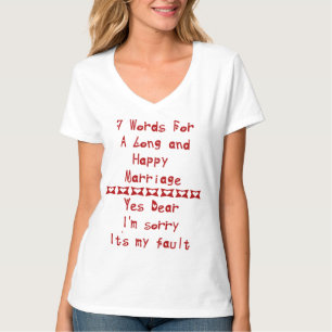 Camiseta 7 Palavras Para Um Casamento Longo E Feliz
