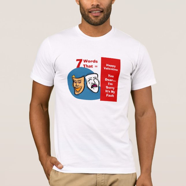 Camiseta 7 Palavras Que = Feliz Dia dos Namorados (Frente)