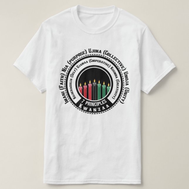 Camiseta 7 Princípios De Kwanzaa (Frente do Design)