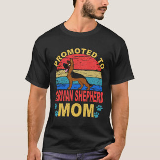 Camiseta 7 Promovido a Mãe de Pastor Alemão Pastor Alemão