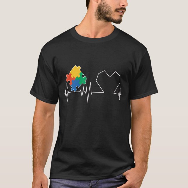 Camiseta 7. quebra-cabeça do autismo (Frente)