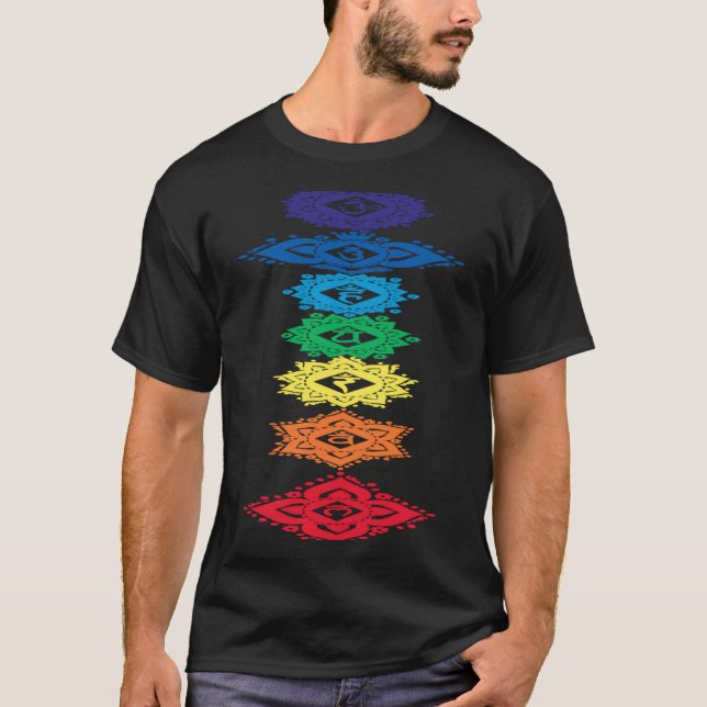 Camiseta 7 Símbolos Floral Chakra (Frente)