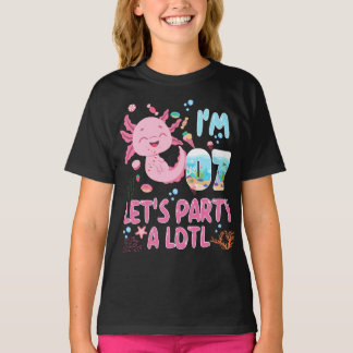 Camiseta 7 sou 7 Aniversário Garota Axolotl Dons